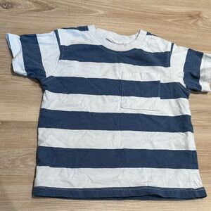 Zara Kids Navy and White Striped Tee